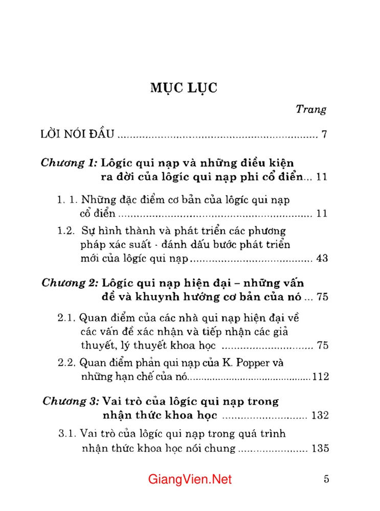 Trang bìa chính thức sách Logic học quy nạp và vai trò của nó trong nhận thức khoa học