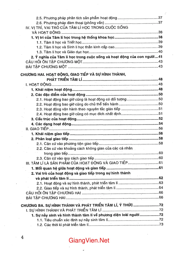 Trang 2 - Ảnh minh họa nội dung sách Giáo trình Tâm lý học đại cương (tác giả Nguyễn Xuân Thức)