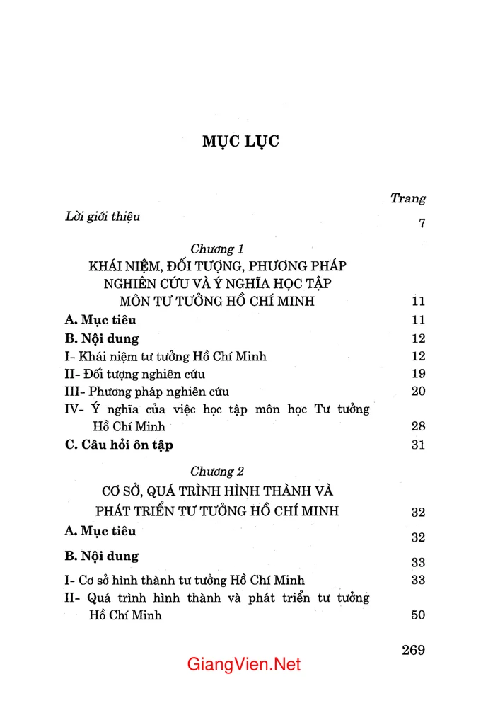 Trang 1 - Ảnh minh họa nội dung sách Giáo trình Tư tưởng Hồ Chí Minh - không chuyên