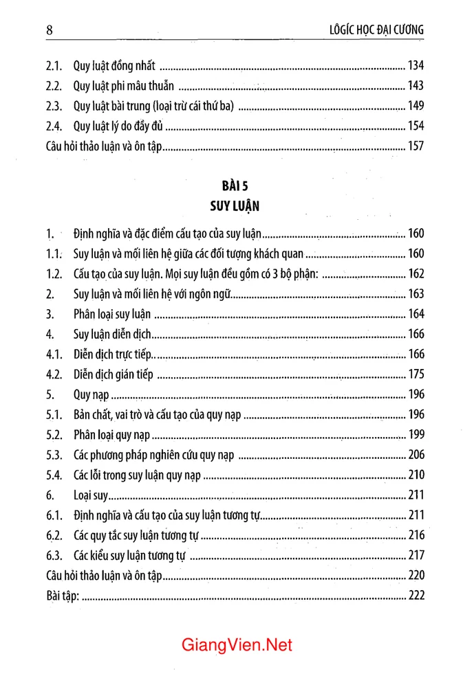 Mục lục chi tiết trang 3 sách Logic học đại cương (Tác giả Nguyễn Thúy Vân)