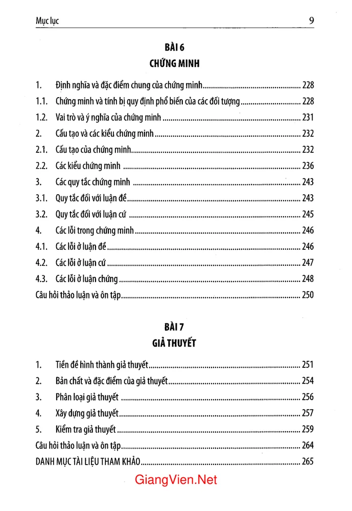 Mục lục chi tiết trang 4 sách Logic học đại cương (Tác giả Nguyễn Thúy Vân)