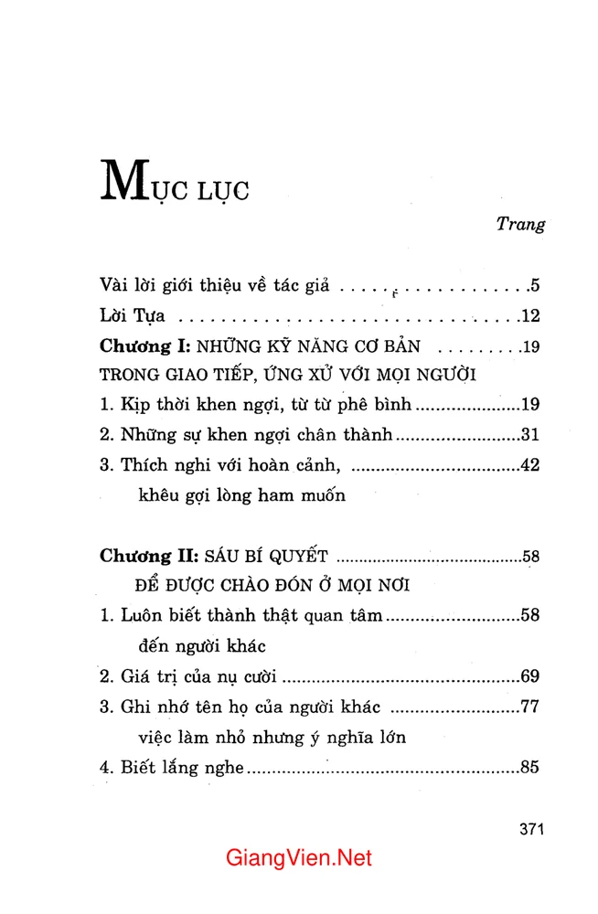 Trang 1 - Ảnh minh họa nội dung sách Bí quyết thành công đắc nhân tâm