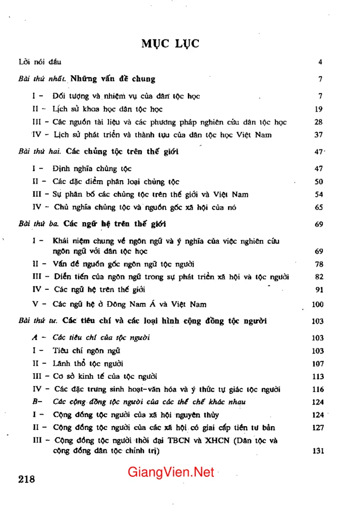 Trang 1 - Ảnh minh họa nội dung sách Dân tộc học đại cương