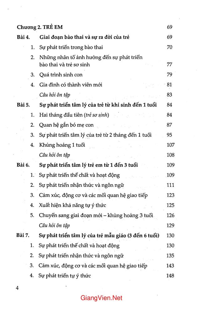 Trang 2 - Ảnh minh họa nội dung sách Giáo trình Tâm lý học phát triển
