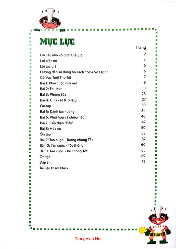 Mục lục chi tiết trang 2 sách Nhà vô địch tập 4