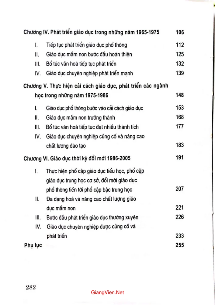 Mục lục chi tiết trang 1 sách Lịch sử giáo dục Hải Dương 1945 - 2005