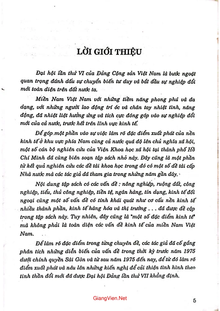 Trang 1 - Ảnh minh họa nội dung sách Một số đặc điểm kinh tế của miền Nam Việt Nam