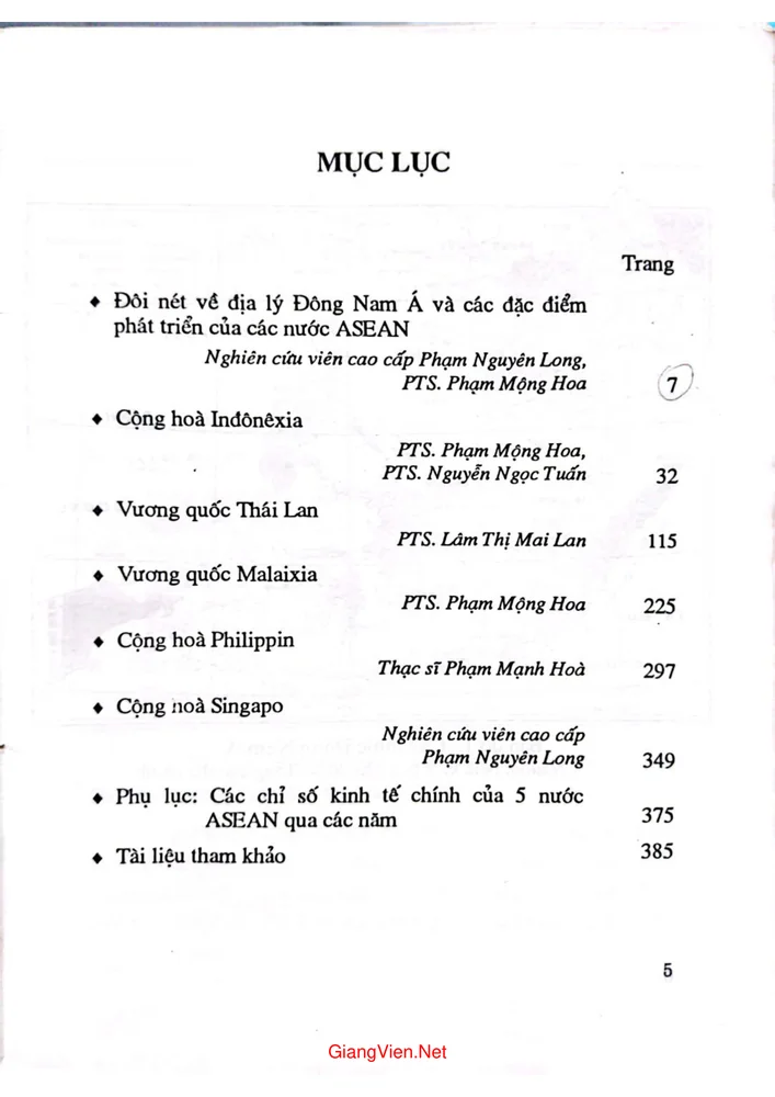 Trang 1 - Ảnh minh họa nội dung sách Địa lý kinh tế xã hội các nước ASEAN