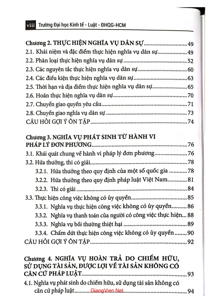 Trang 2 - Ảnh minh họa nội dung sách Giáo trình pháp luật về dân sự và nghĩa vụ dân sự