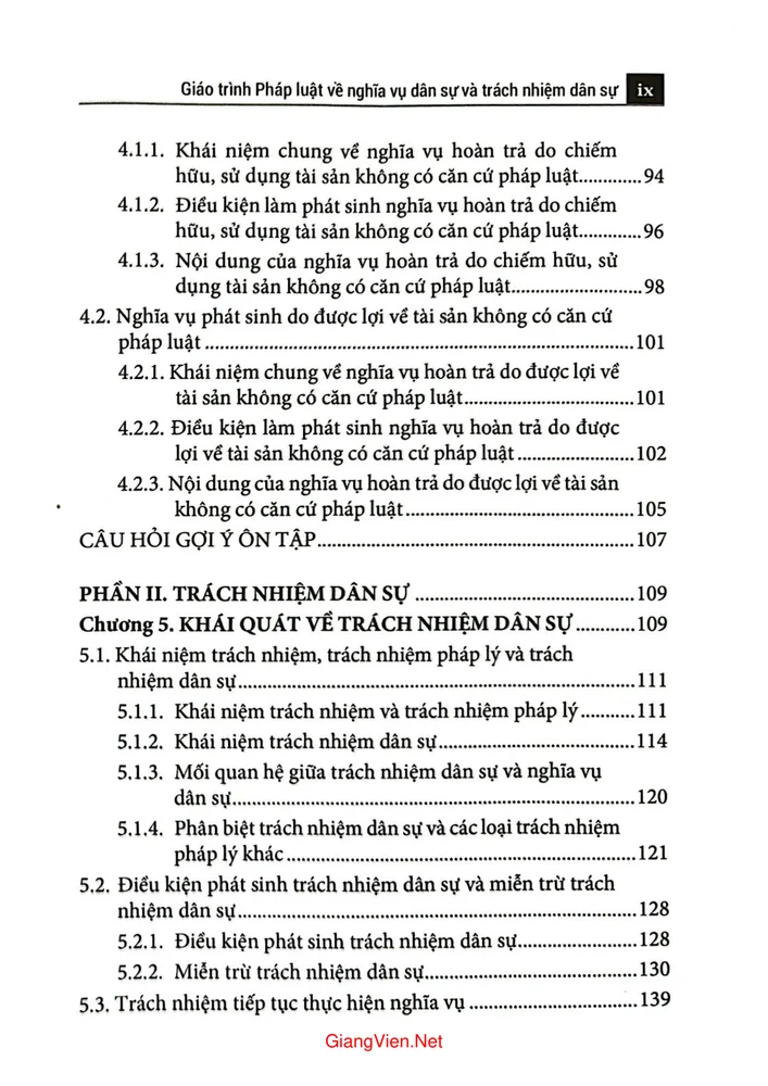 Trang 3 - Ảnh minh họa nội dung sách Giáo trình pháp luật về dân sự và nghĩa vụ dân sự