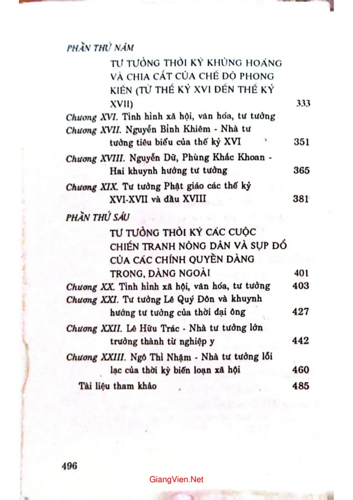 Mục lục chi tiết trang 2 sách Lịch sử tư tưởng Việt Nam tác giả Nguyễn Tài Thư, tập 1
