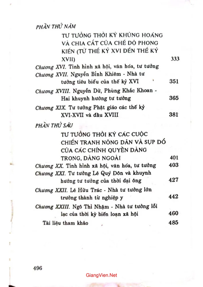 Mục lục chi tiết trang 4 sách Lịch sử tư tưởng Việt Nam tác giả Nguyễn Tài Thư, tập 1