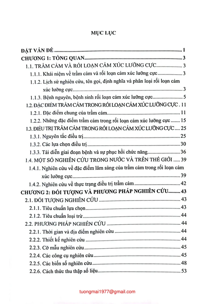 Trang 1 - Ảnh minh họa nội dung sách Nghiên cứu đặc điểm lâm sàng và thực trạng điều trị trầm cảm ở người bệnh rối loạn cảm xúc lưỡng cực tại Viện sức khỏe tâm th