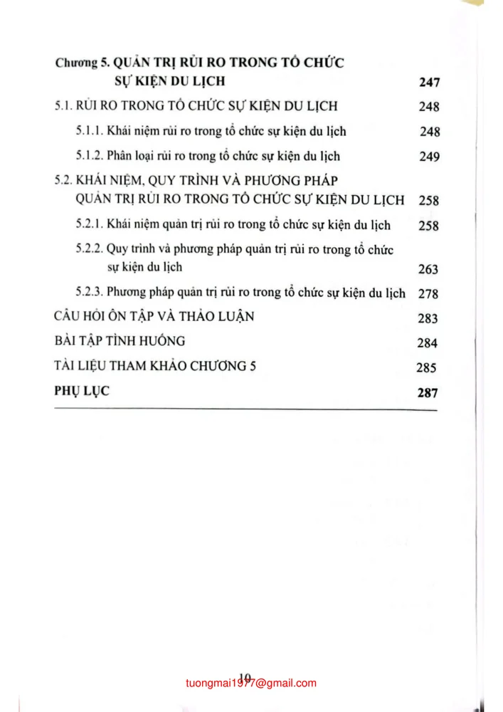 Trang 4 - Ảnh minh họa nội dung sách Giáo trình tổ chức sự kiện du lịch