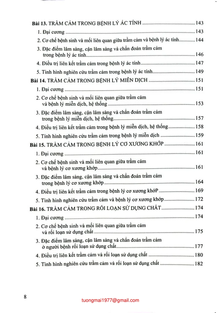 Mục lục chi tiết trang 3 sách Trầm cảm trong tâm thần học liên kết