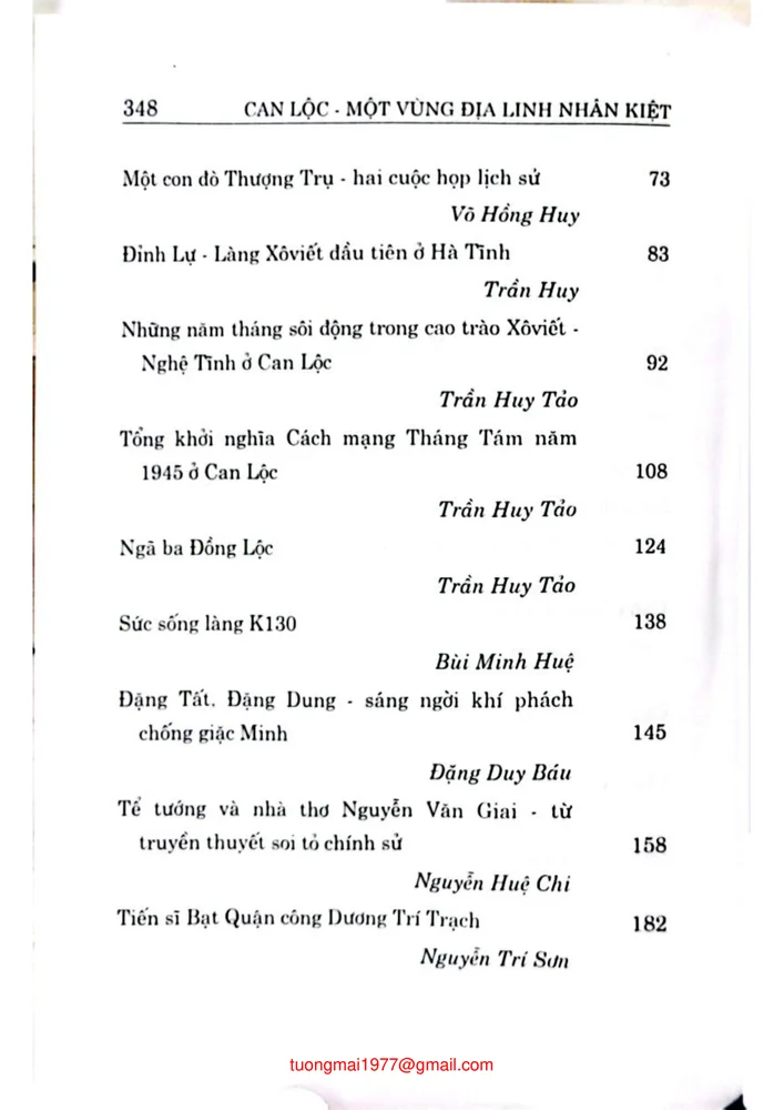 Mục lục chi tiết trang 1 sách Can Lộc một vùng địa linh nhân kiệt
