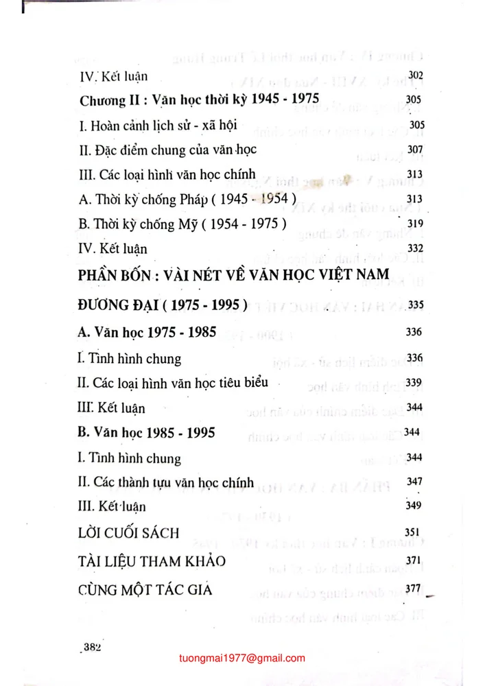 Mục lục chi tiết trang 2 sách Văn học Việt Nam từ thế kỷ X đến thế kỷ XX