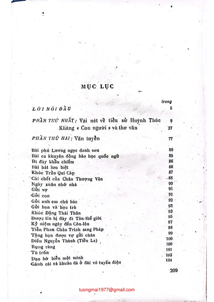 Trang 1 - Ảnh minh họa nội dung sách Thơ văn Huỳnh Thúc Kháng (tác giả Vương Đình Quang)