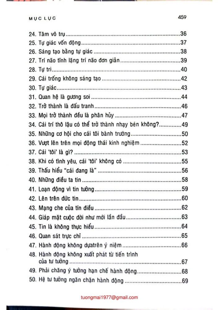 Mục lục chi tiết trang 1 sách Sống thiền 365 ngày