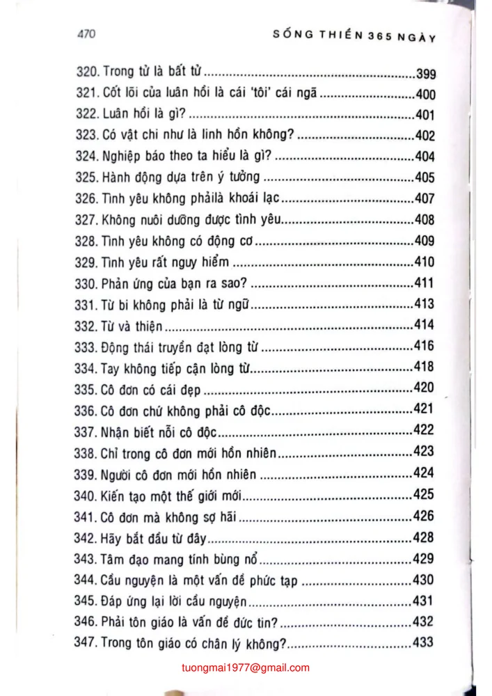 Mục lục chi tiết trang 12 sách Sống thiền 365 ngày