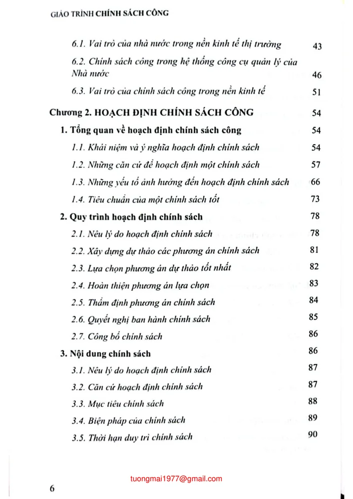 Trang 2 - Ảnh minh họa nội dung sách Giáo trình Chính sách công