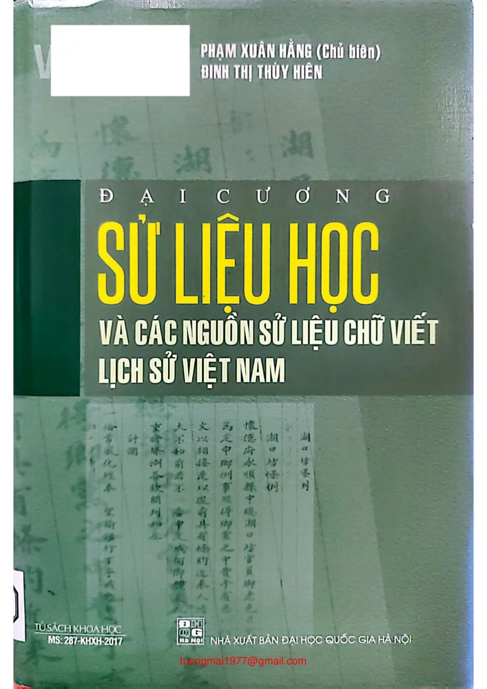 Ảnh bìa của Sử liệu học và các nguồn sử liệu chữ viết lịch sử Việt Nam