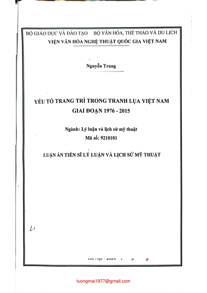 Ảnh bìa của Yếu tố trang trí trong tranh lụa Việt Nam giai đoạn 1976 2015