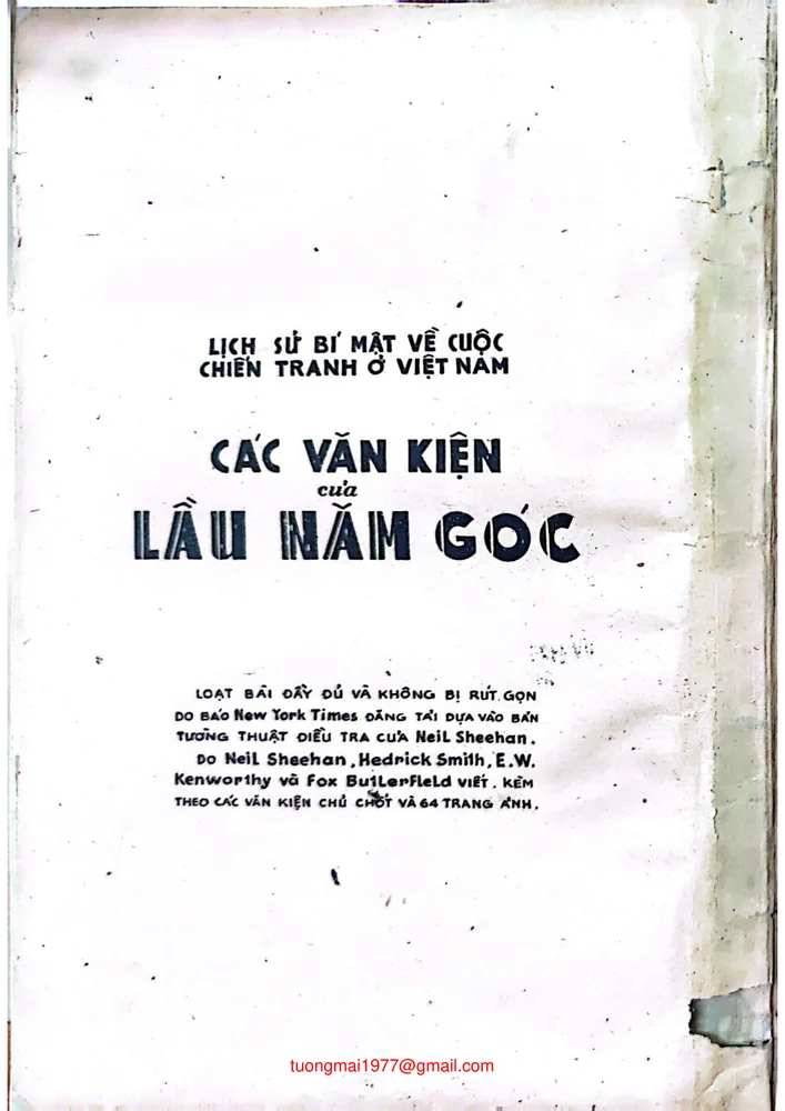 Trang 1 - Ảnh minh họa nội dung sách Tài liệu mật của Bộ Quốc Phòng  Mỹ về cuộc chiến tranh xâm lược Việt Nam tập 1