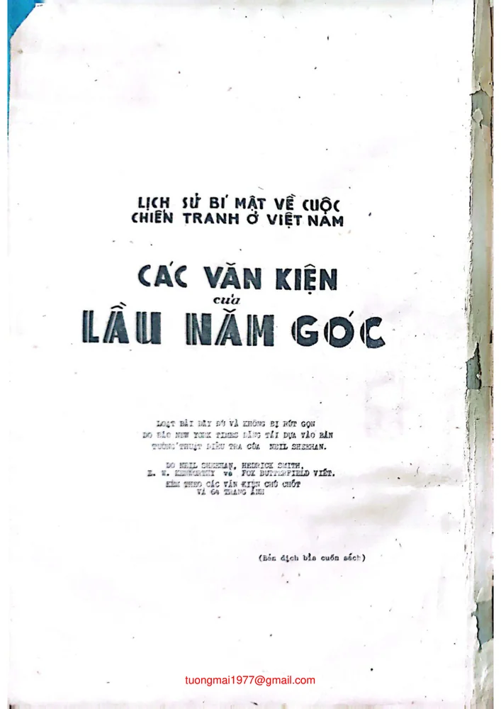 Trang 1 - Ảnh minh họa nội dung sách Tài liệu mật của Bộ Quốc Phòng  Mỹ về cuộc chiến tranh xâm lược Việt Nam tập 2