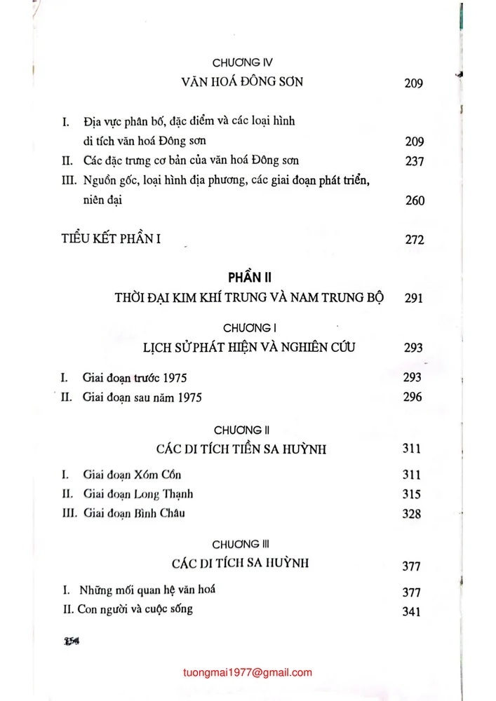 Mục lục chi tiết trang 1 sách Khảo cổ học Việt Nam. Tập 2 Thời đại kim khí