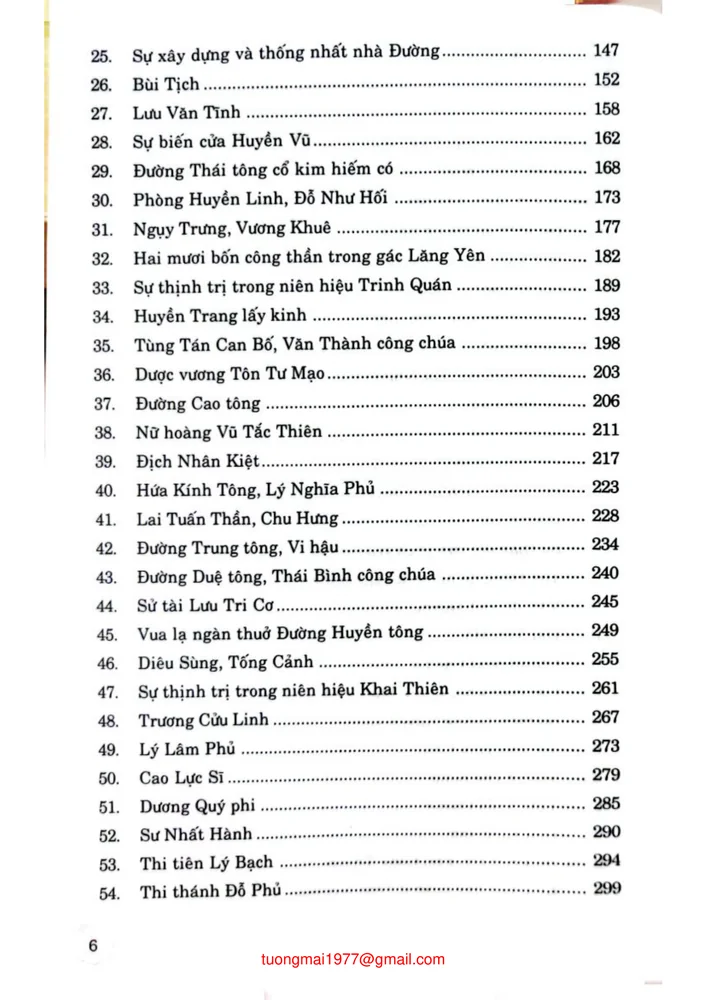 Mục lục chi tiết trang 1 sách Kể chuyện Tùy Đường
