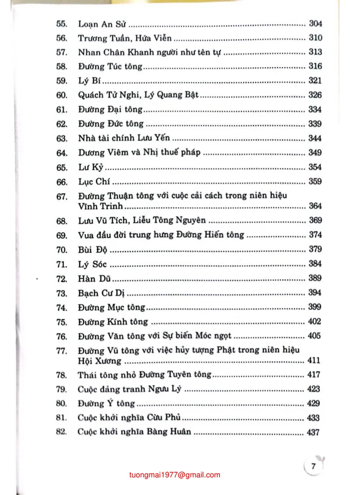 Mục lục chi tiết trang 2 sách Kể chuyện Tùy Đường