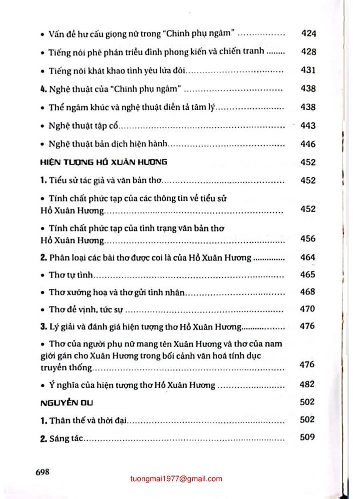 Mục lục chi tiết trang 3 sách Văn học Việt Nam từ thế kỷ X đến thế kỷ XIX