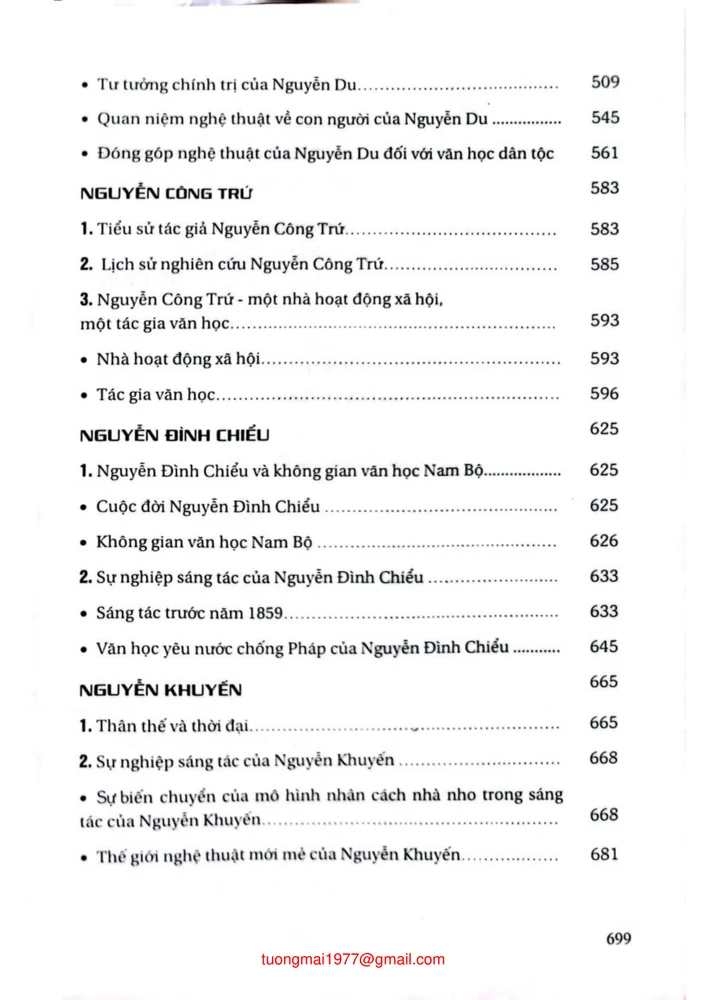 Mục lục chi tiết trang 4 sách Văn học Việt Nam từ thế kỷ X đến thế kỷ XIX