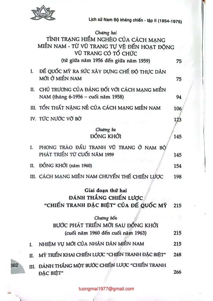 Trang 2 - Ảnh minh họa nội dung sách Lịch sử Nam Bộ Kháng Chiến. Tập II 1954 1975