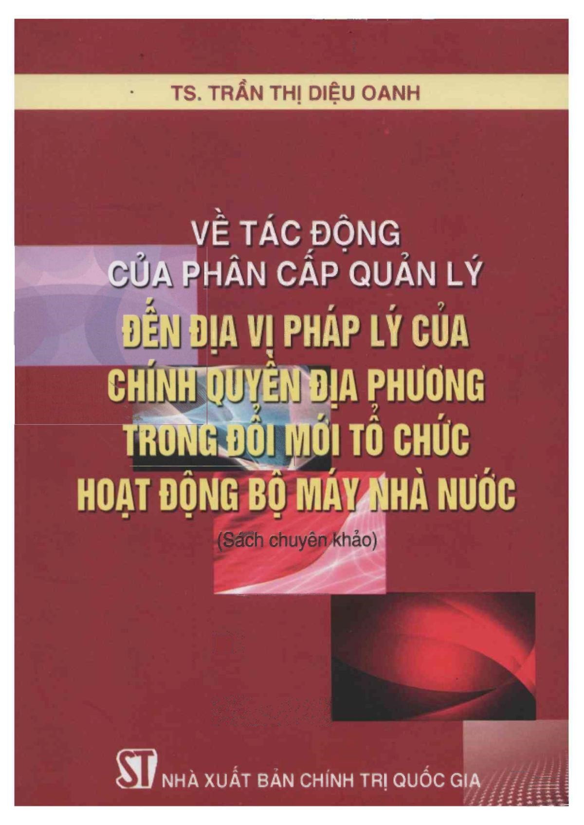 Sách Về tác động của phân cấp quản lý đến địa vị