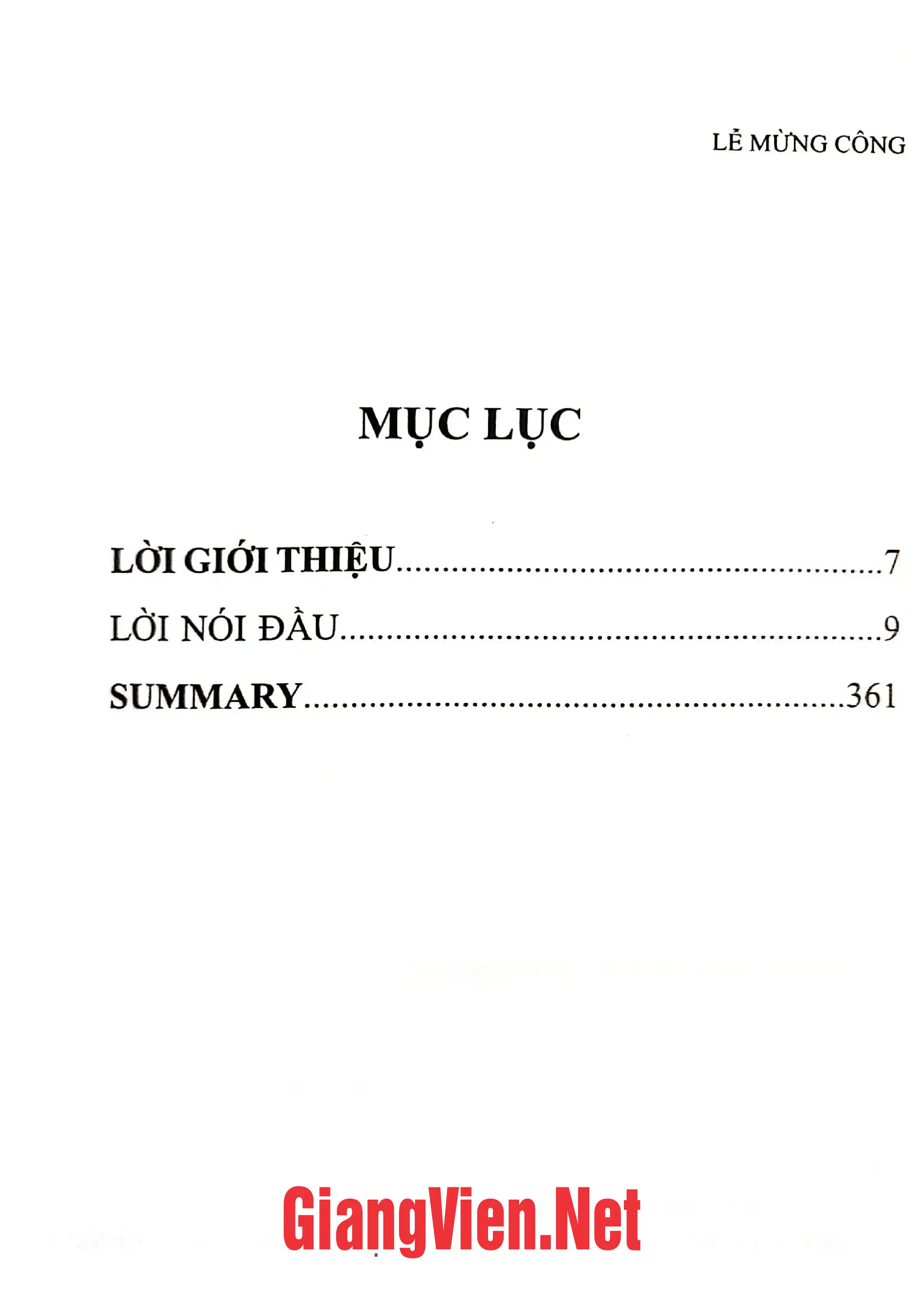 Ảnh minh họa nội dung cuốn sách: Lễ Mừng Công
