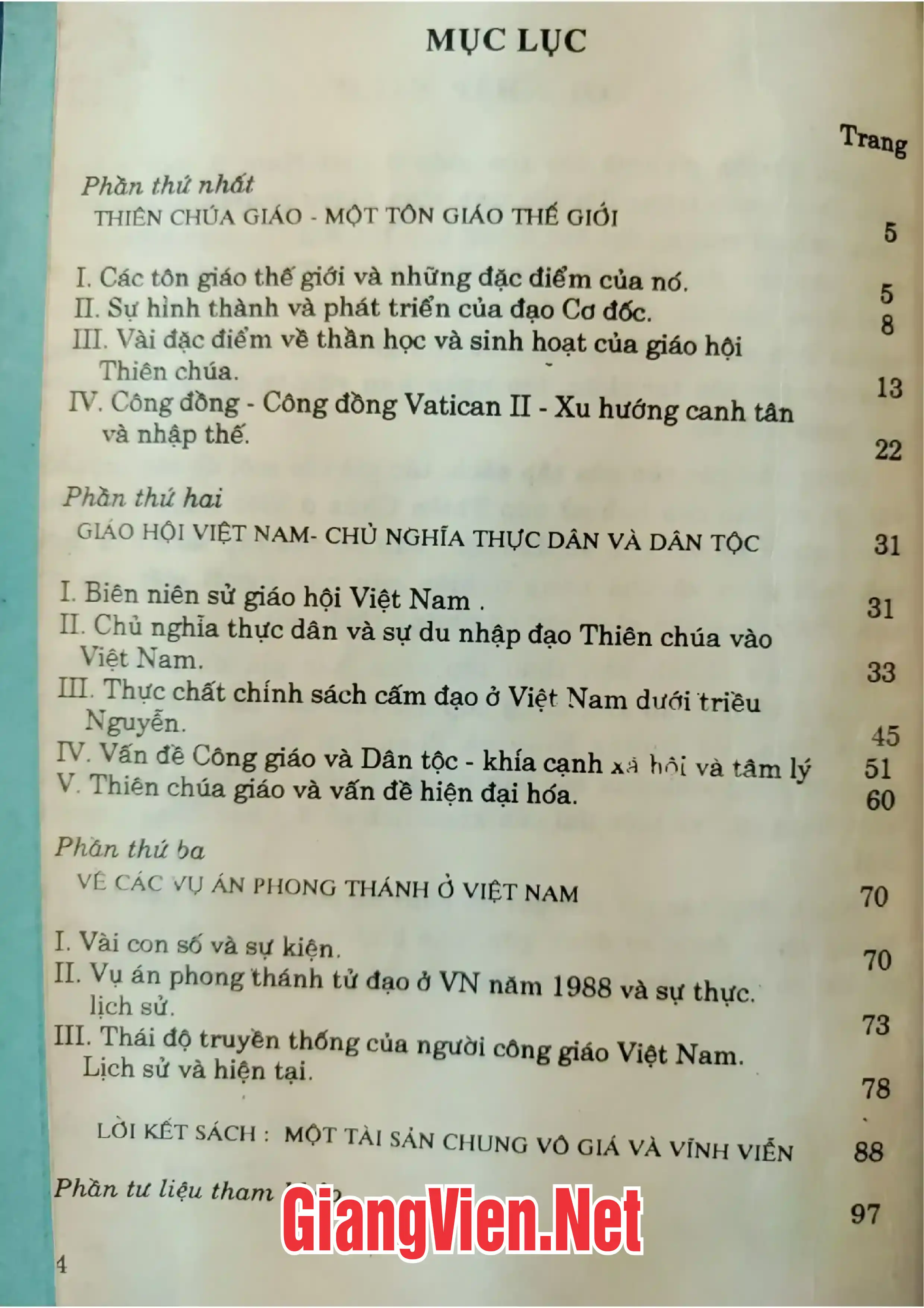 Ảnh minh họa nội dung cuốn sách: Một số vấn đề lịch sử Thiên Chúa giáo ở Việt Nam