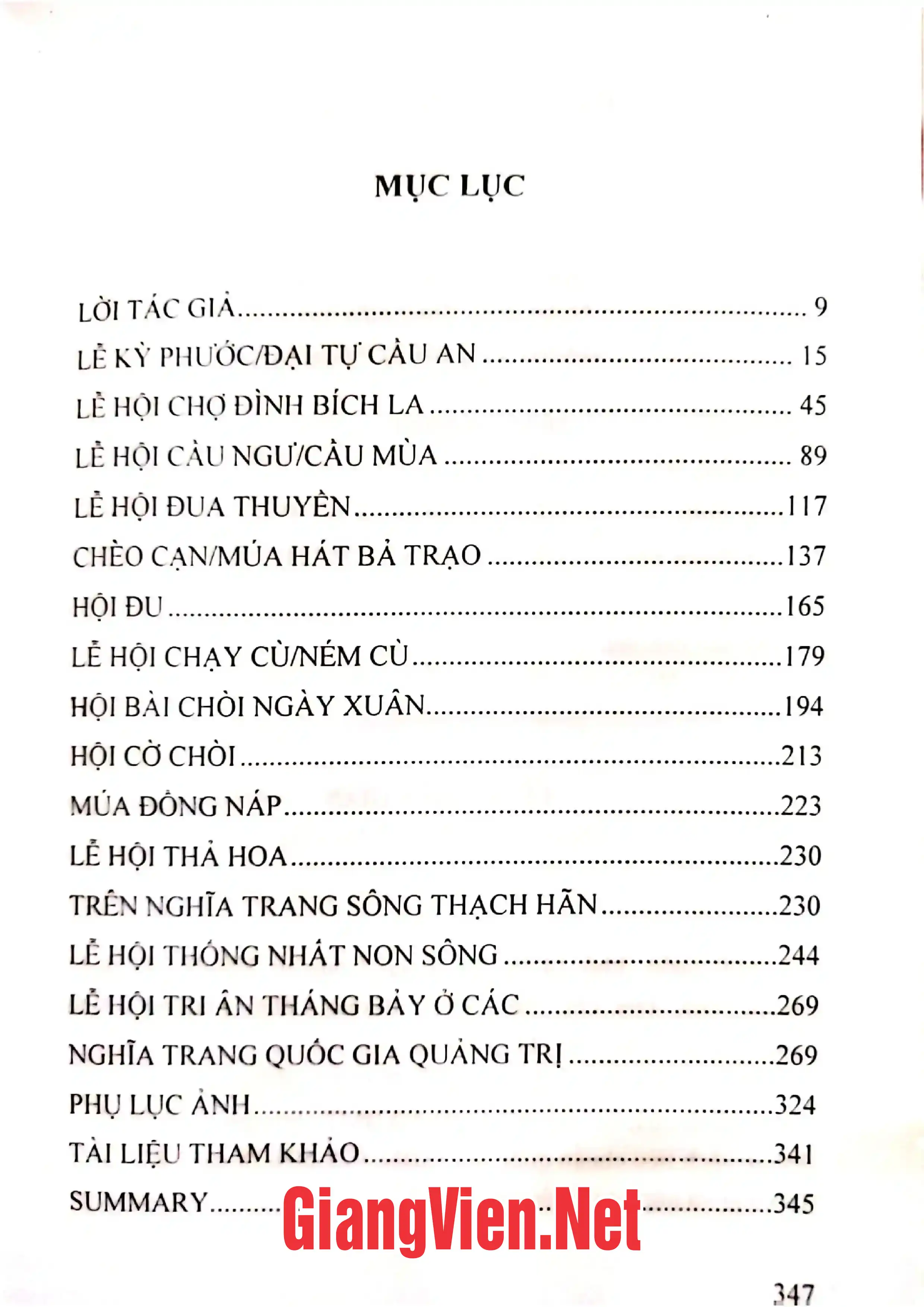 Ảnh minh họa nội dung cuốn sách: Lễ hội dân gian người Việt ở Quang Trị