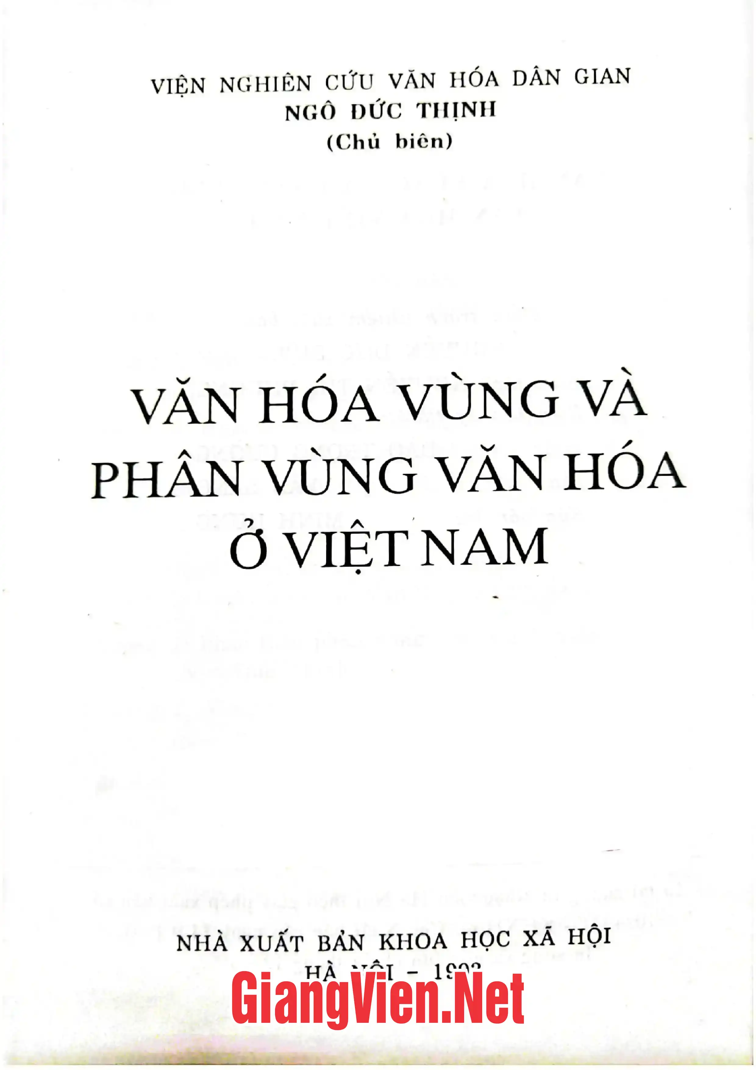 Văn hoá vùng và phân vùng văn hoá ở Việt Nam