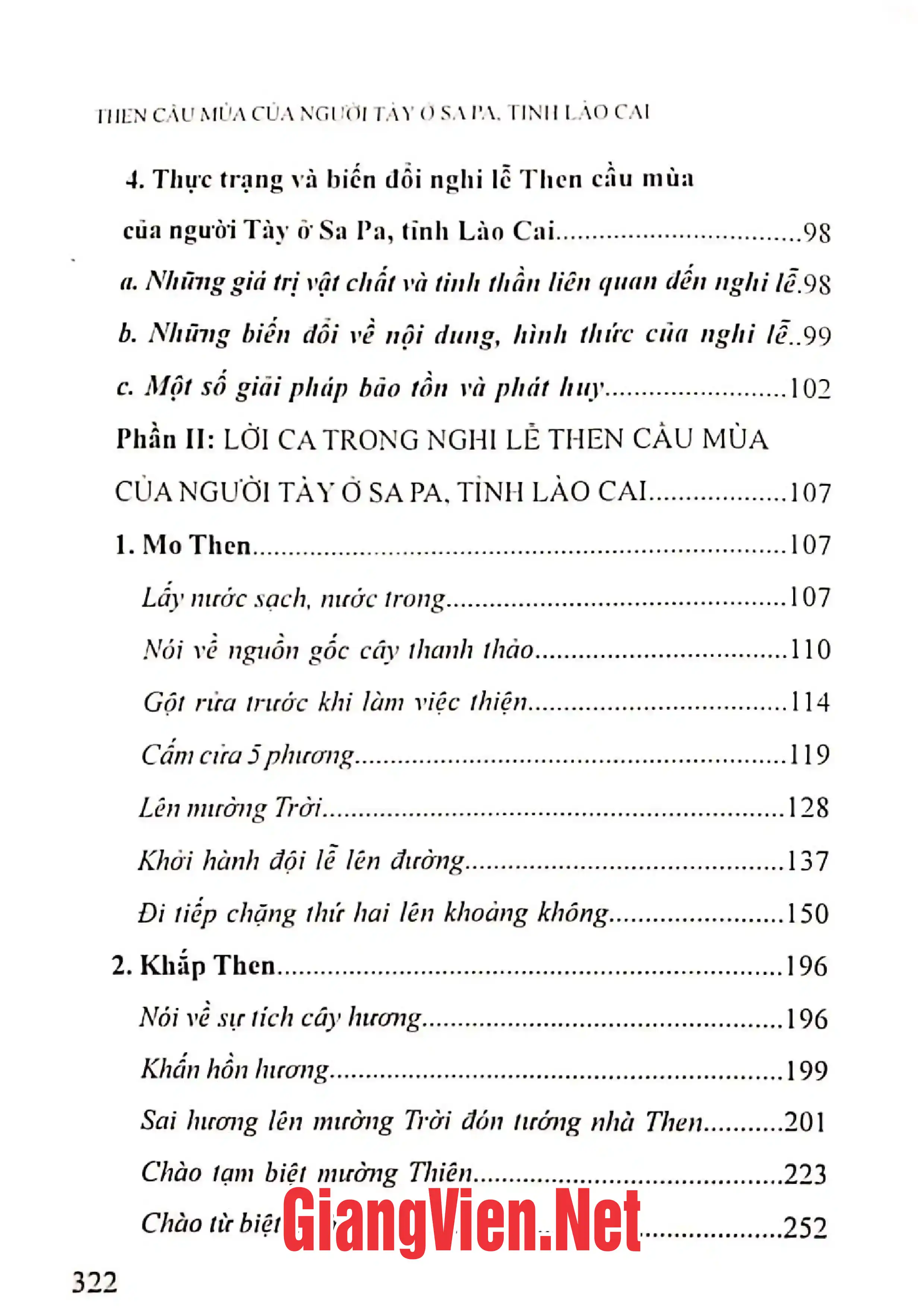 Ảnh minh họa nội dung cuốn sách: Then cầu mùa của người Tày ở Sapa, tỉnh Lào Cai