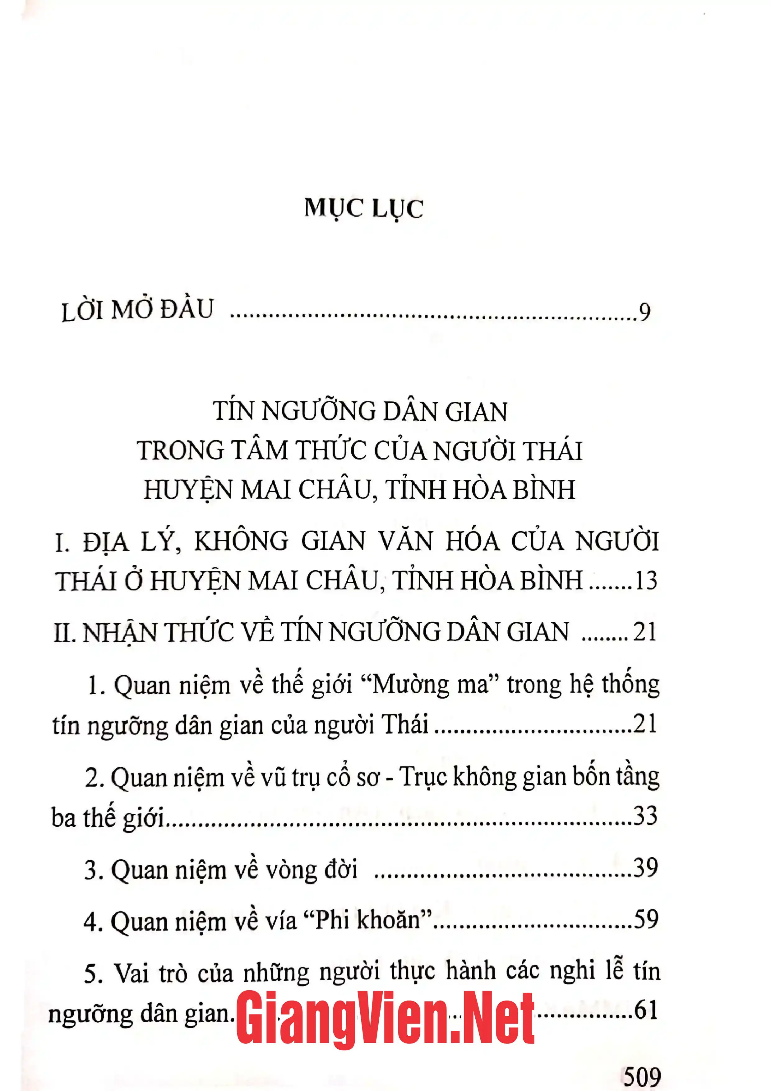 Ảnh minh họa nội dung cuốn sách: Tín ngưỡng dân gian người Thái huyện Mai Châu, tỉnh Hòa Bình