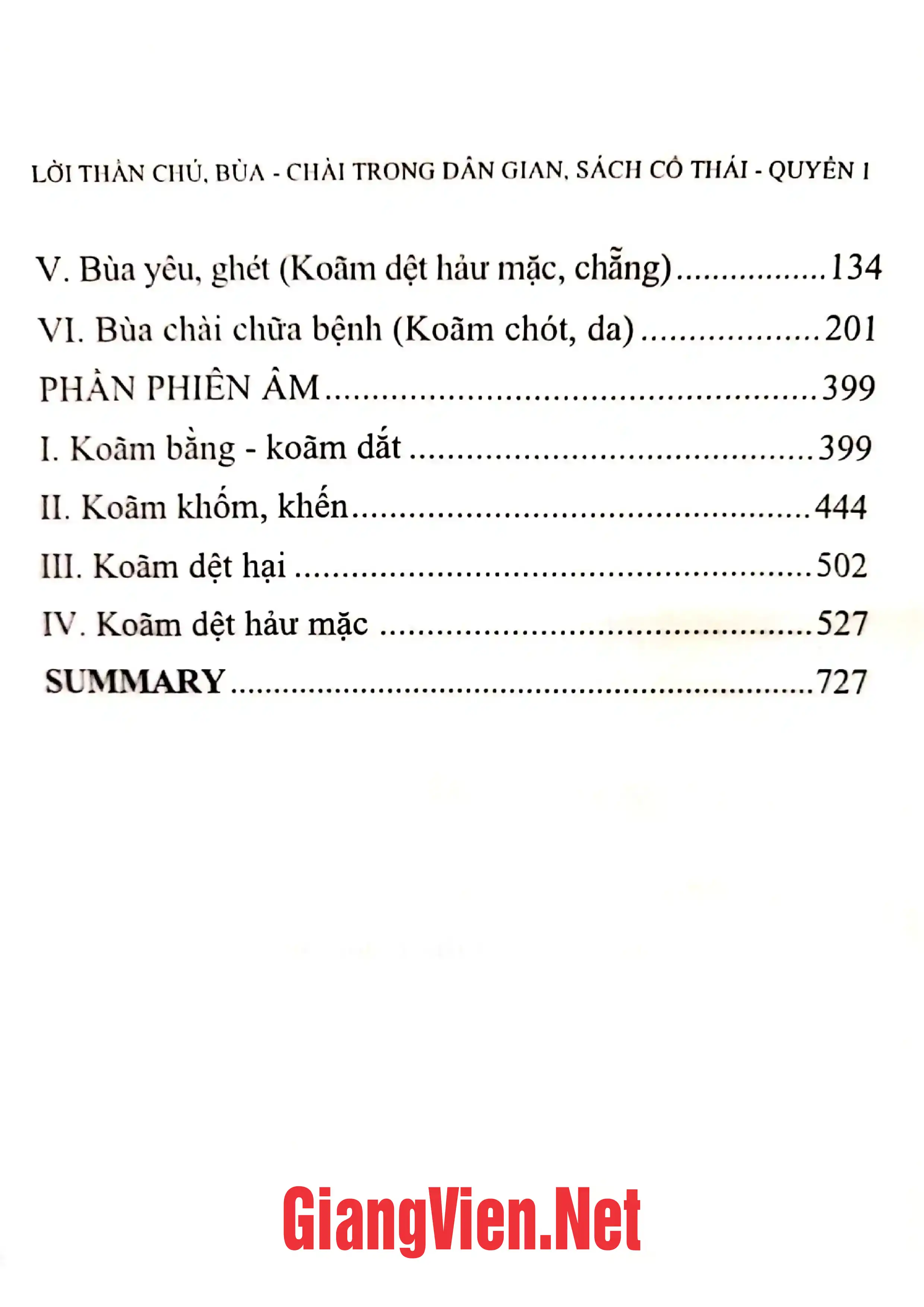 Ảnh minh họa nội dung cuốn sách: Lời thần chú, bùa chài trong dân gian sách cổ Thái Koăm Măn Muôn Tăy, quyển 1