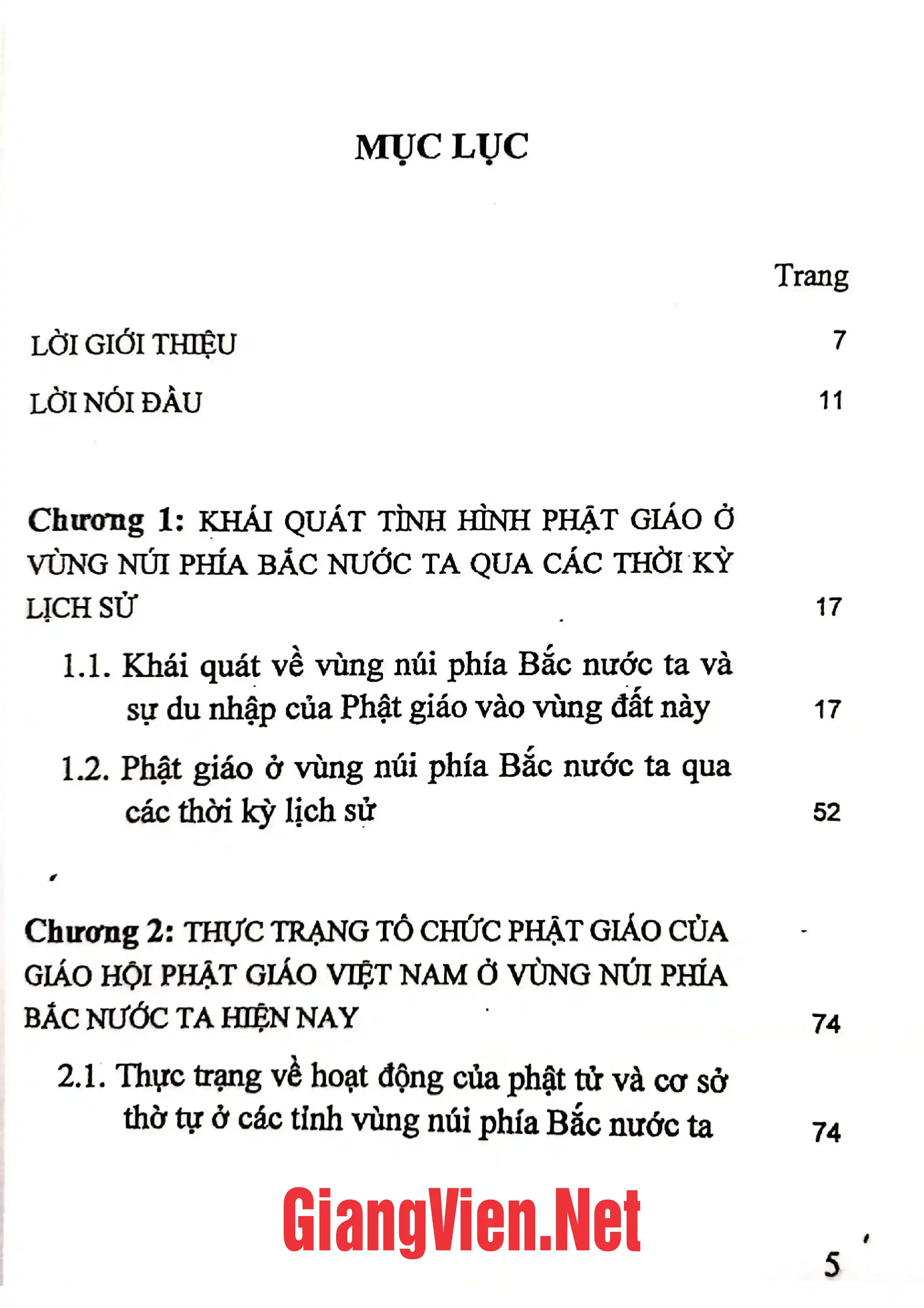 Ảnh minh họa nội dung cuốn sách: Tổ chức Phật giáo của Giáo hội Phật giáo Việt Nam ở vùng núi phía Bắc nước ta hiện nay