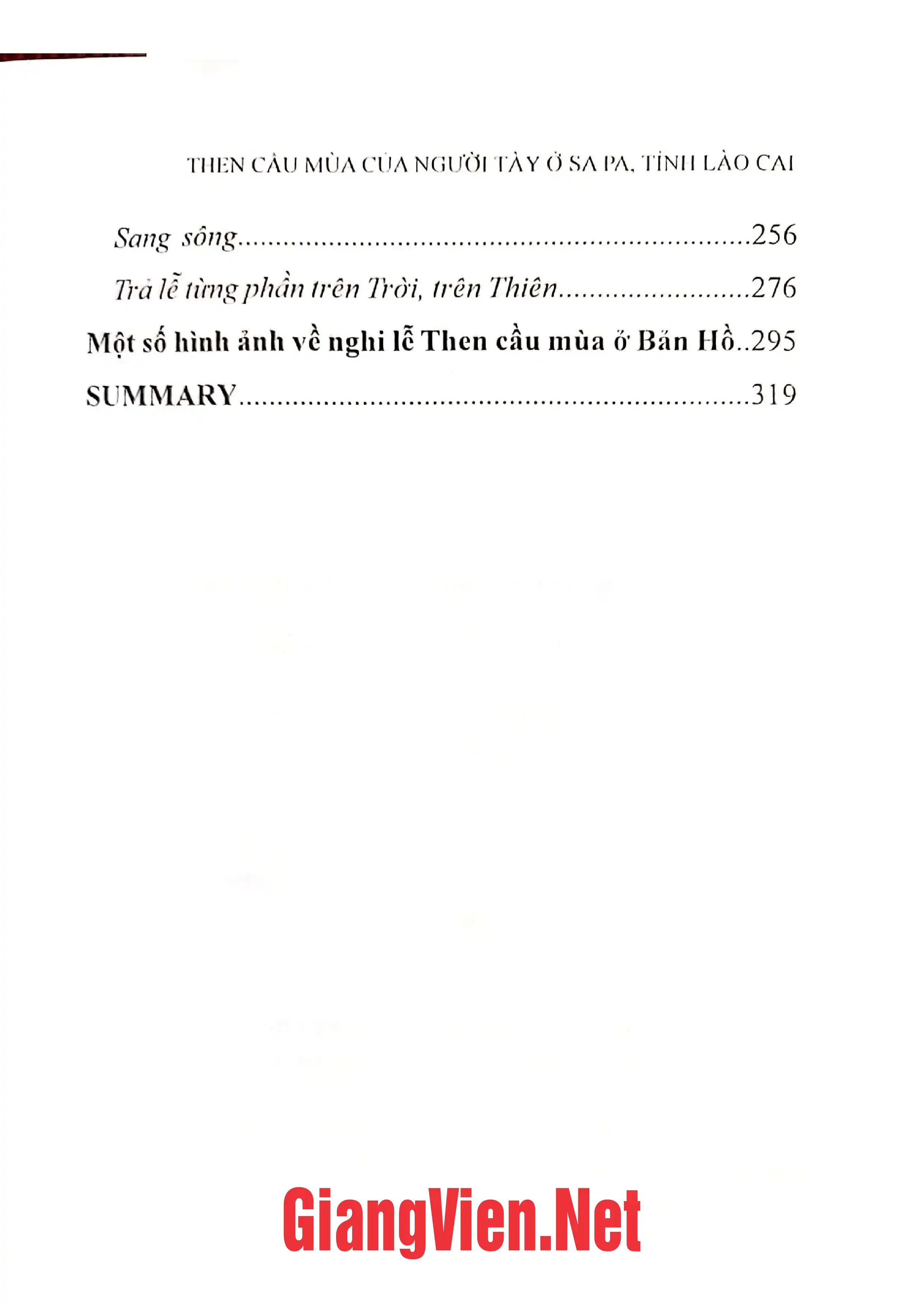 Ảnh minh họa nội dung cuốn sách: Then cầu mùa của người Tày ở Sa Pa, tỉnh Lào Cài