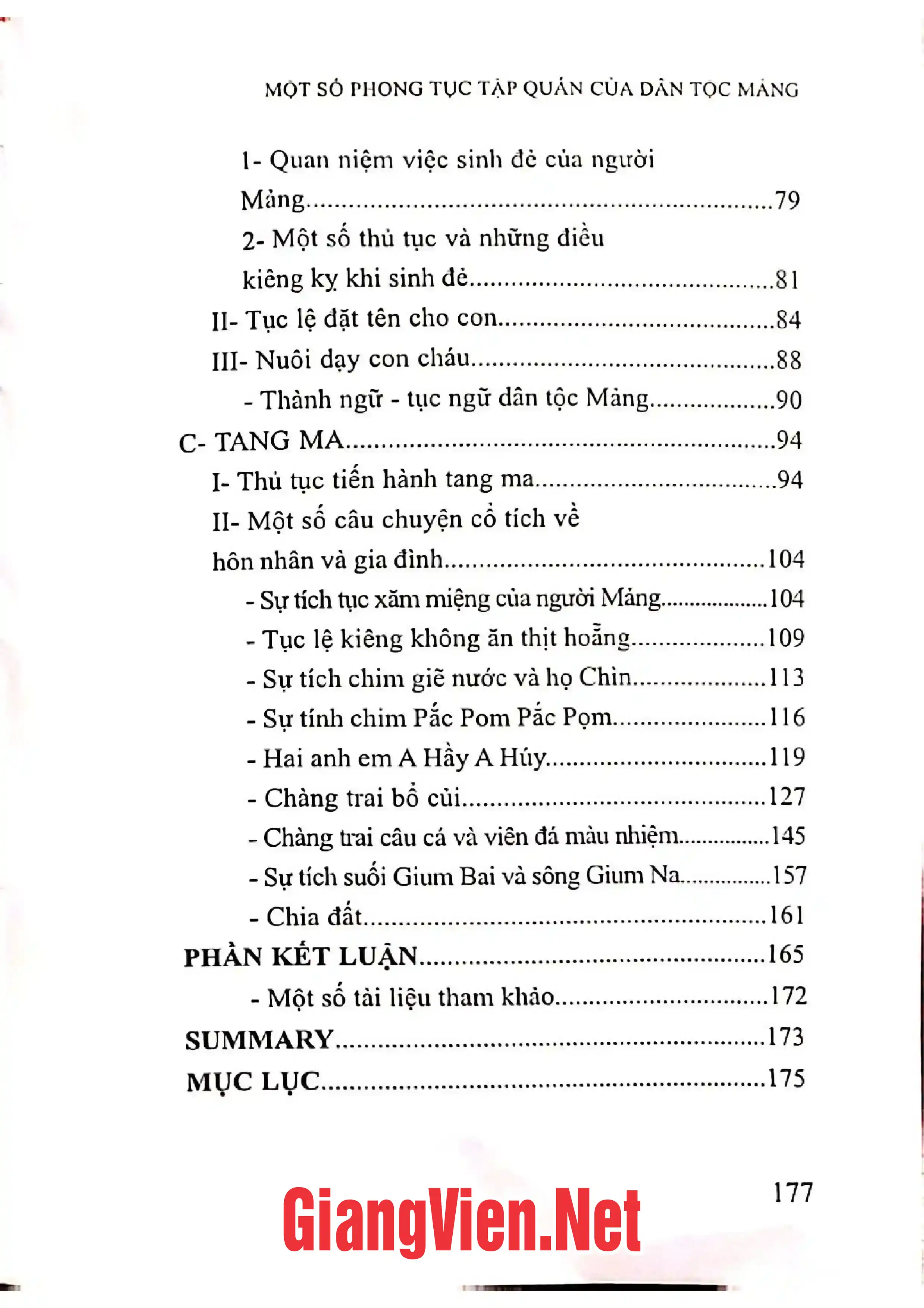 Ảnh minh họa nội dung cuốn sách: Một số phong tục tập quán của dân tộc Mảng
