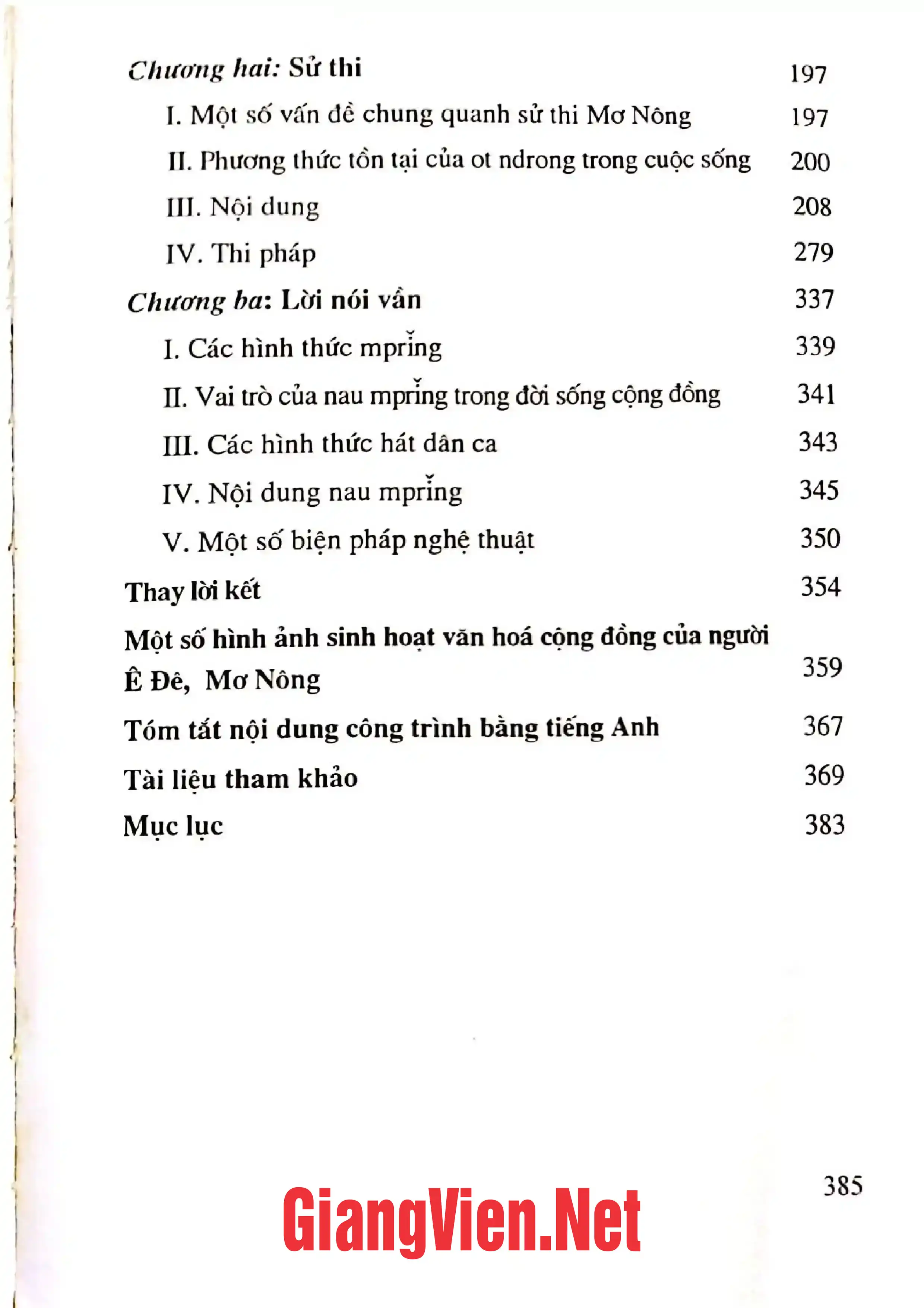 Ảnh minh họa nội dung cuốn sách: Văn học dân gian Ê Đê, Mơ Nông