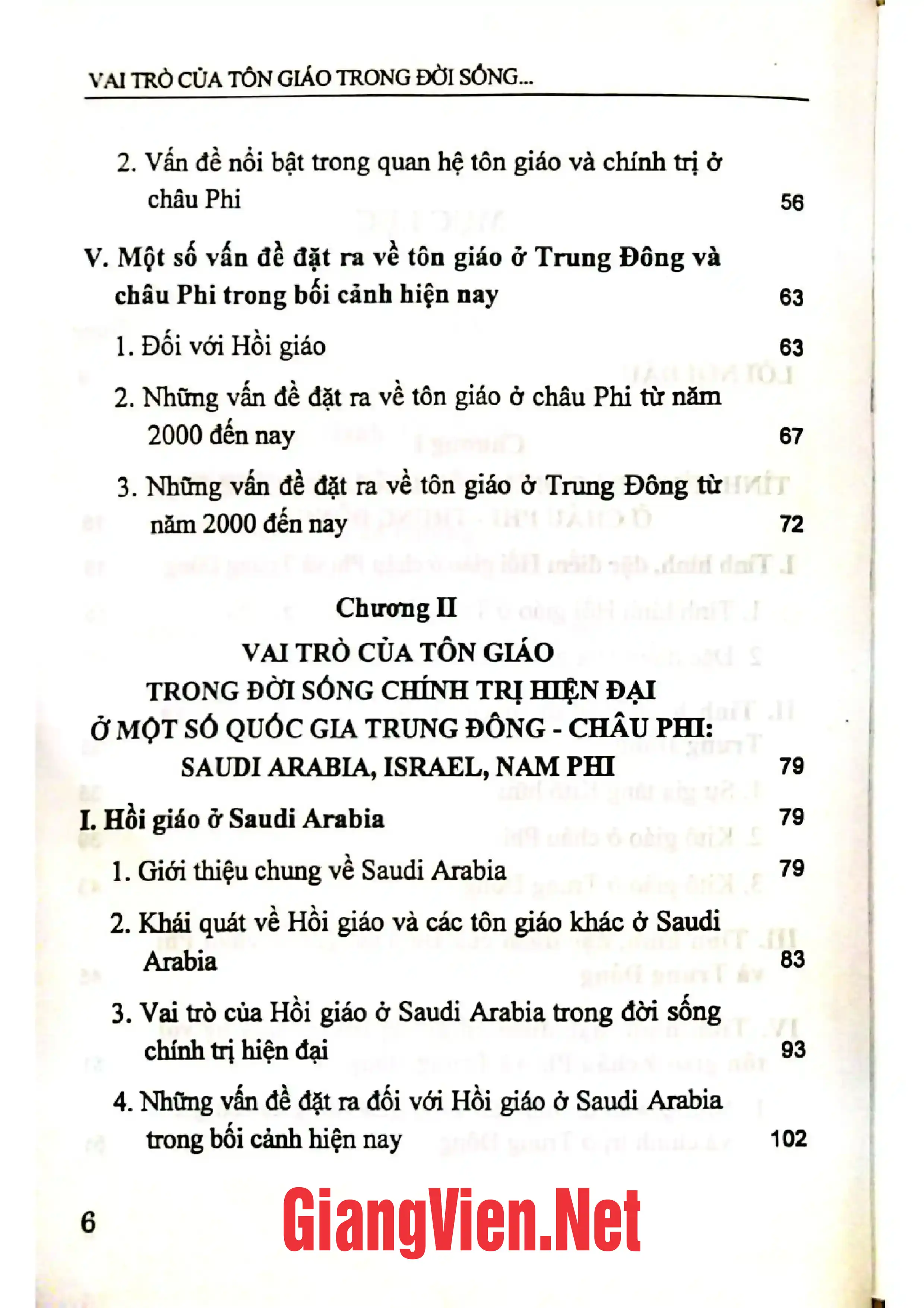 Ảnh minh họa nội dung cuốn sách: Vai trò của tôn giáo trong đời sống chính trị hiện đại ở một số quốc gia Châu Phi - Trung Đông