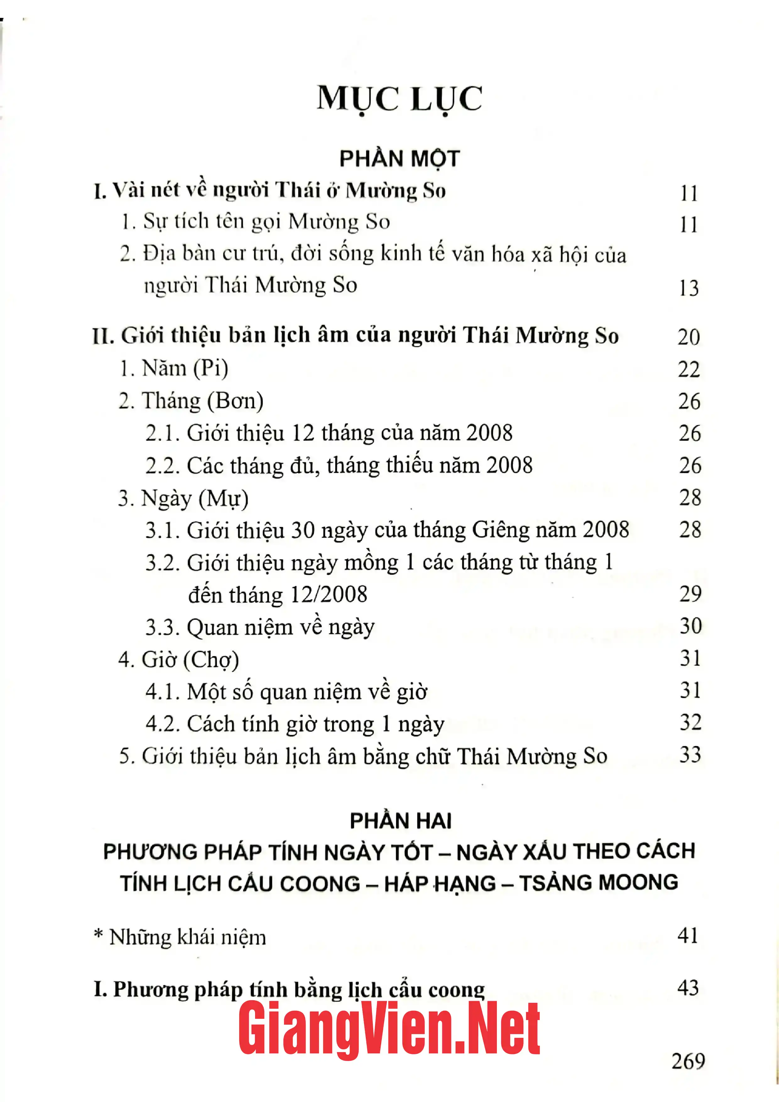 Ảnh minh họa nội dung cuốn sách: Lịch và những kiêng kỵ của người Thái Mường So
