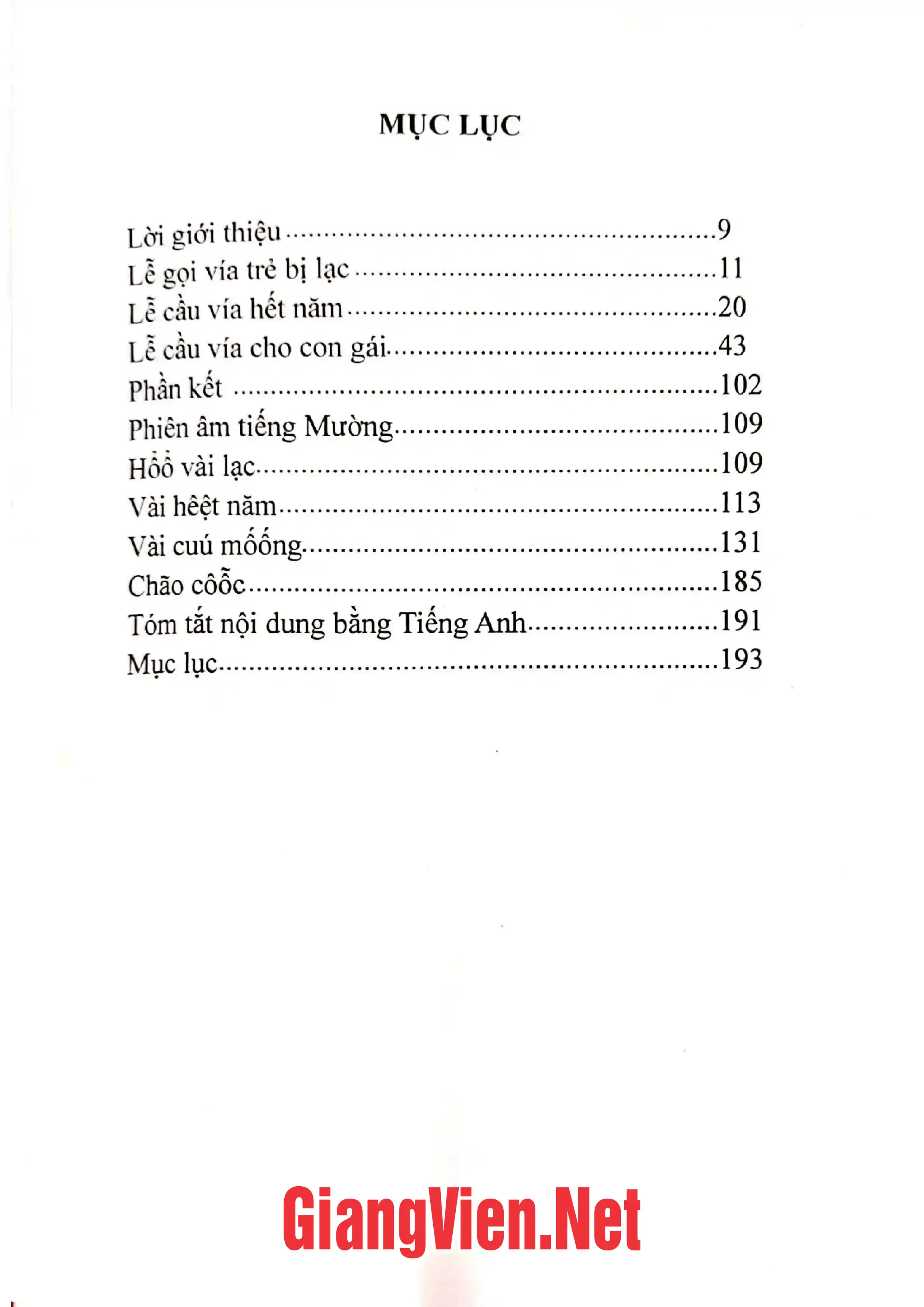 Ảnh minh họa nội dung cuốn sách: Tư liệu tín ngưỡng dân gian Mường Thanh Hóa